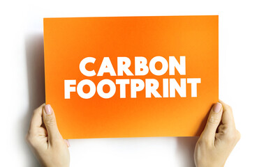 Carbon footprint text quote on card, concept background