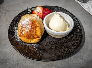 Cream tea and scones in Cornwall, England