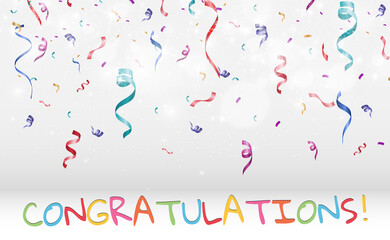 Lots of colorful tiny confetti and ribbons on transparent background. Festive event and party. Multicolor background.Colorful bright confetti isolated on transparent background	