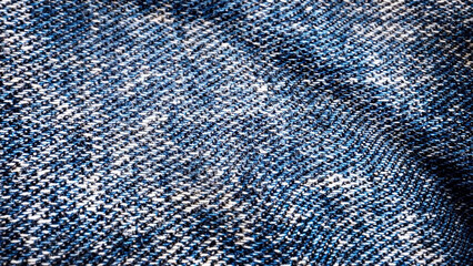 Denim fabric textured blue fluttering. Animated movement of the canvas. Background animation of jeans fluttering in the wind. The waves of the material