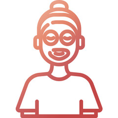 Face mask gradient icon