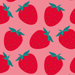 strawberry pattern berry summer fresh pink