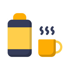 Thermos , Tea flat icon.