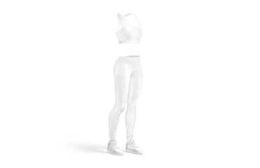 Blank white women sport uniform mock up, side view