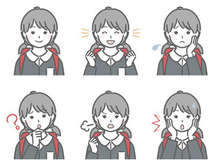 小学生女子の色々な表情