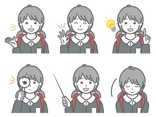 解説する小学生女子