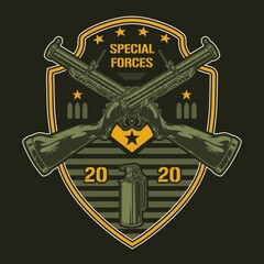 Special forces vintage colorful logotype