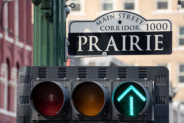 Prairie Street Sign in Downtown Houston, Texas
