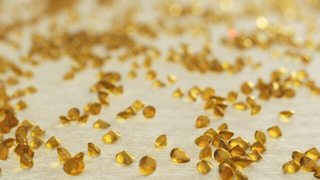 Citrine Loose Gemstones With Shallow Depth Of Field