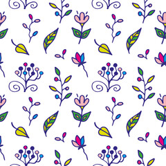 Seamless texture with floral background, vintage pattern from flowers, wallpaper 