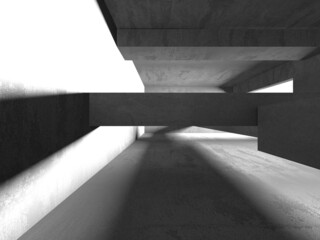 Abstract architecture background. Empty rough concrete interior