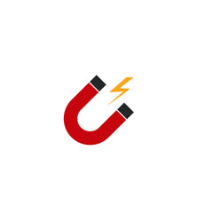 Magnet icon vector. Red magnet icon illustration