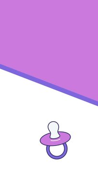 4k vertical video of cartoon purple dummy on white background.
