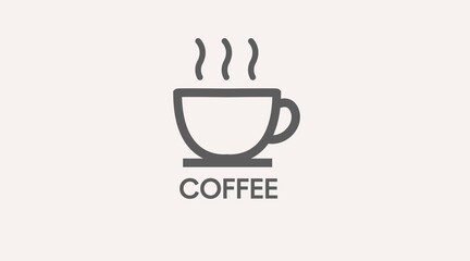 Coffee Cup Icon. Black and White isolated cup of coffee illustration