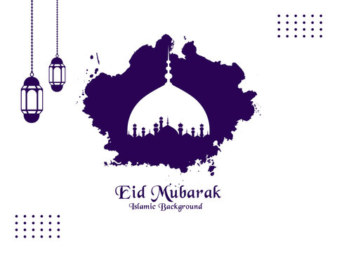 Artistic eid Mubarak Islamic festival religious background design