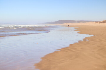Fototapeta na wymiar Wild beach on the Atlantic Ocean in Morocco