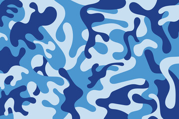 camouflage soldier pattern design background. clothing style army blue camo repeat print. vector illustration