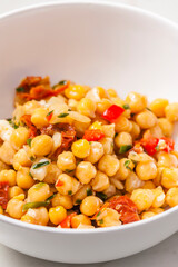 chicken peas salad with red pepper