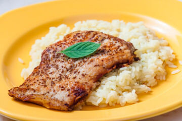 white fish on cumin served with rice