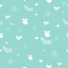 Flat Christmas seamless pattern, Flat vector illustration
