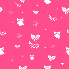 Flat Christmas seamless pattern, Flat vector illustration