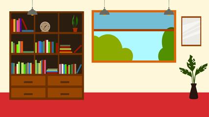 living room background, vector illustration.