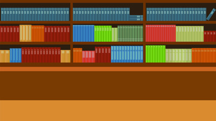 library interior background, vector illustration