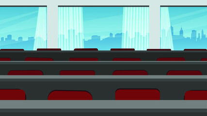 auditorium interior background, vector illustration.