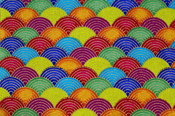 Fototapeta na wymiar Colorful auspicious fabric pattern for backgrounds and decorations.