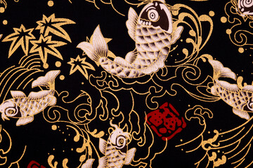 Fototapeta premium Colorful auspicious fabric pattern for backgrounds and decorations.
