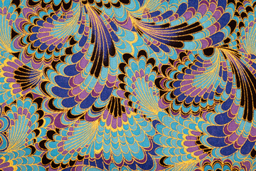 Colorful auspicious fabric pattern for backgrounds and decorations.