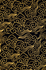 Colorful auspicious fabric pattern for backgrounds and decorations.