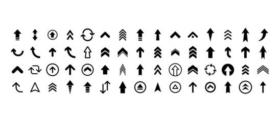 Arrows vector collection. Set of arrow pictogram variations. Simple icons.