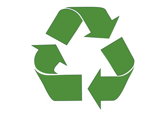 Obraz premium Icono verde de reciclar en fondo blanco.