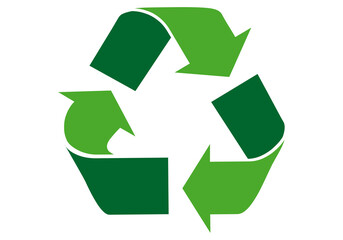 Obraz premium Icono verde de reciclar en fondo blanco.