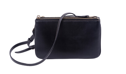 Black female bag isolated on white background
