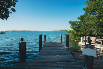 Boat dock on the water Islamorada, Florida Keys
