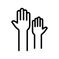 Fototapeta na wymiar Volunteer hands icon vector illustration in outline style