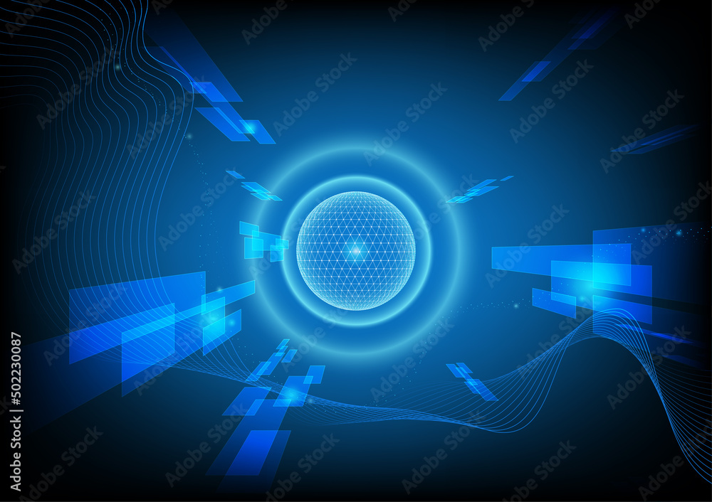 Poster big data analytics, single gateway, internet network concept, futuristic technology abstract backgro