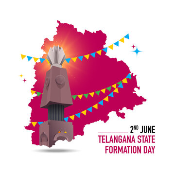 Telangana state formation day celebration - Telangana Martyrs Memorial with buntings