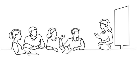 Woman report to audience at meeting