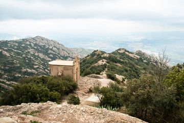 Fototapeta premium Chapel of Saint Joan above Monserrat in the Catalonia Mountains in Spain