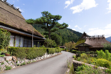 Fototapeta na wymiar Idyllic rural landscape of Historical village Miyama in Kyoto, Japan