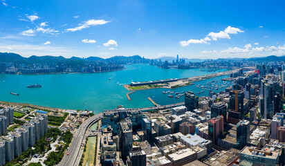 Aerial view of Hong Kong Kowloon side