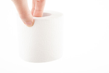 image of toilet paper roll white background