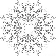 Leaf Flower Petal Coloring Mandala Art Simple Graphic Shape Vector Floral Oriental Outline Vintage Decorative Elements Pattern Illustration Islam Arabic Indian Turkish Mystic Religion Morals Lotus