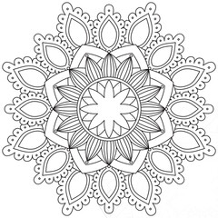 Leaf Flower Petal Coloring Mandala Art Simple Graphic Shape Vector Floral Oriental Outline Vintage Decorative Elements Pattern Illustration Islam Arabic Indian Turkish Mystic Religion Morals Lotus