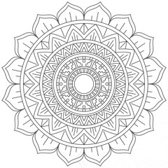 Leaf Flower Petal Coloring Mandala Art Simple Graphic Shape Vector Floral Oriental Outline Vintage Decorative Elements Pattern Illustration Islam Arabic Indian Turkish Mystic Religion Morals Lotus