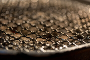 Empty grill with red-hot briquettes,empty grate