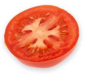 Slice of Red Fresh Tomato Isolated isolated on white background